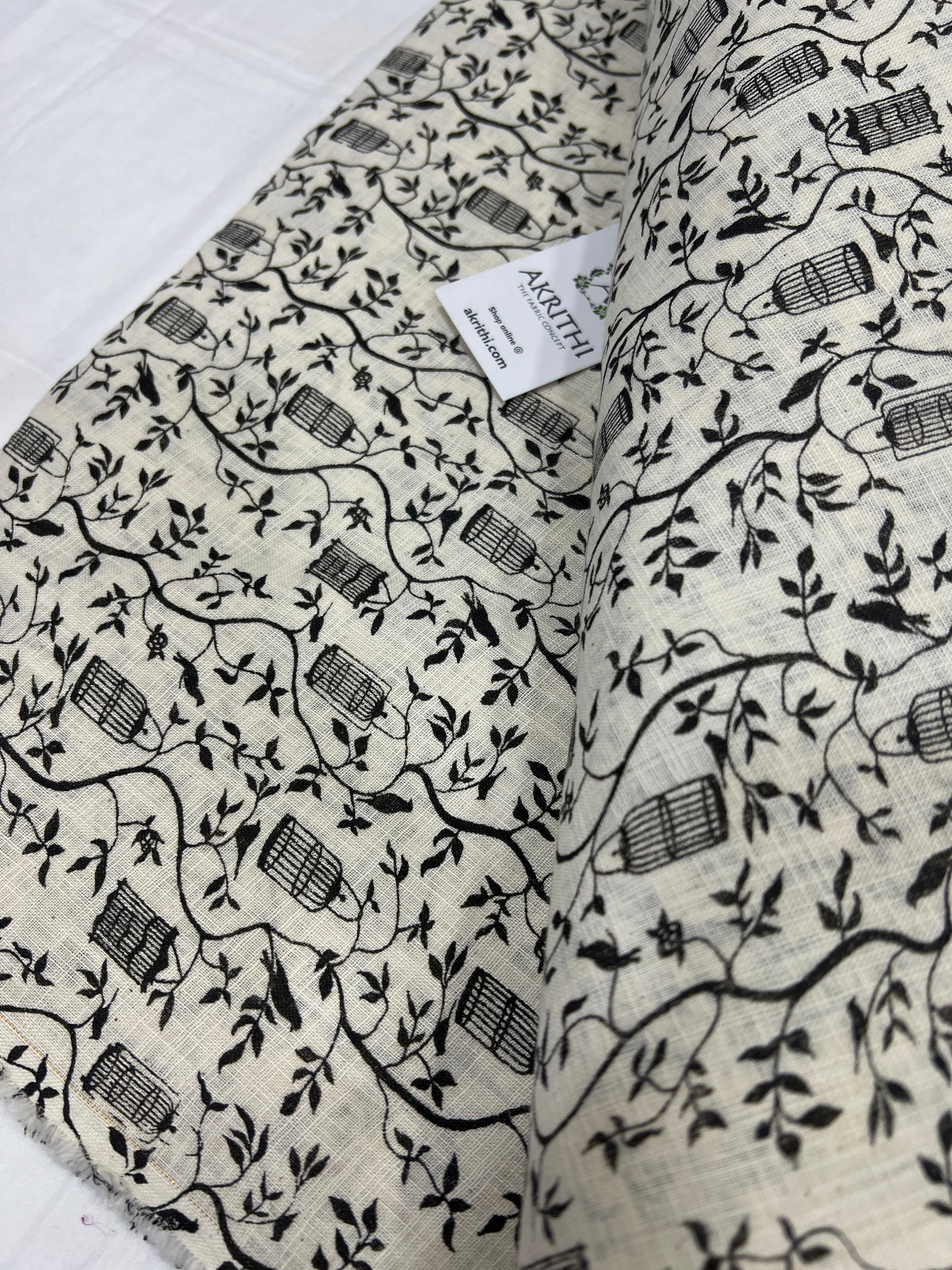 Printed pure slub cotton fabric