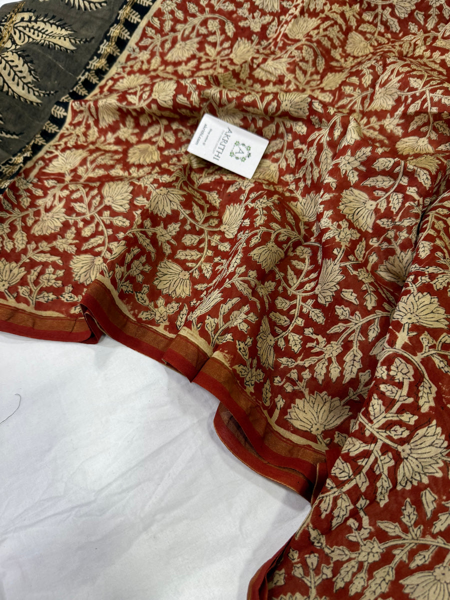 Hand Block printed Chanderi dupatta