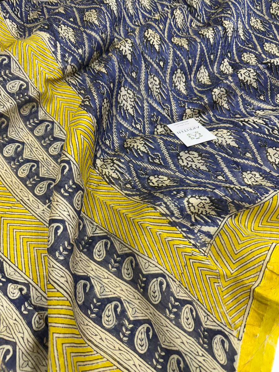 Hand Block printed Chanderi dupatta