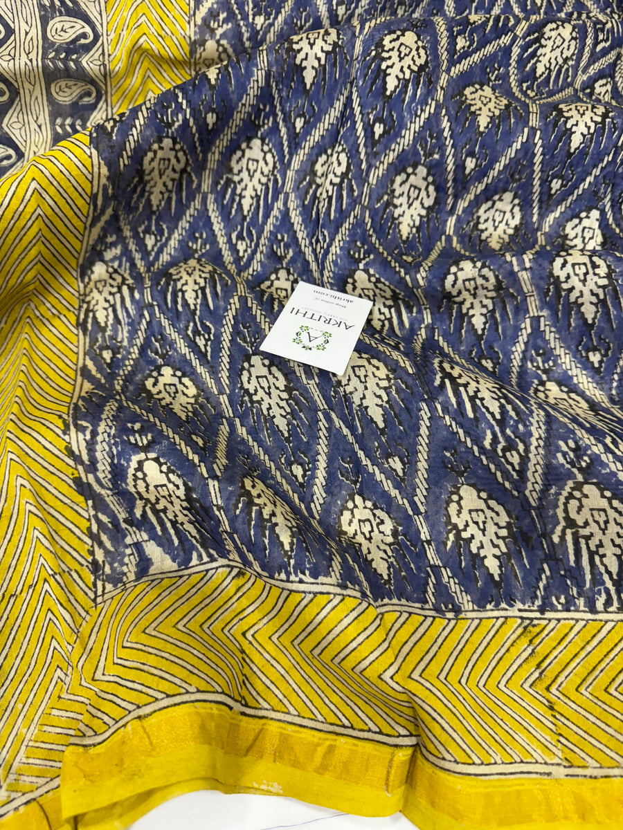 Hand Block printed Chanderi dupatta