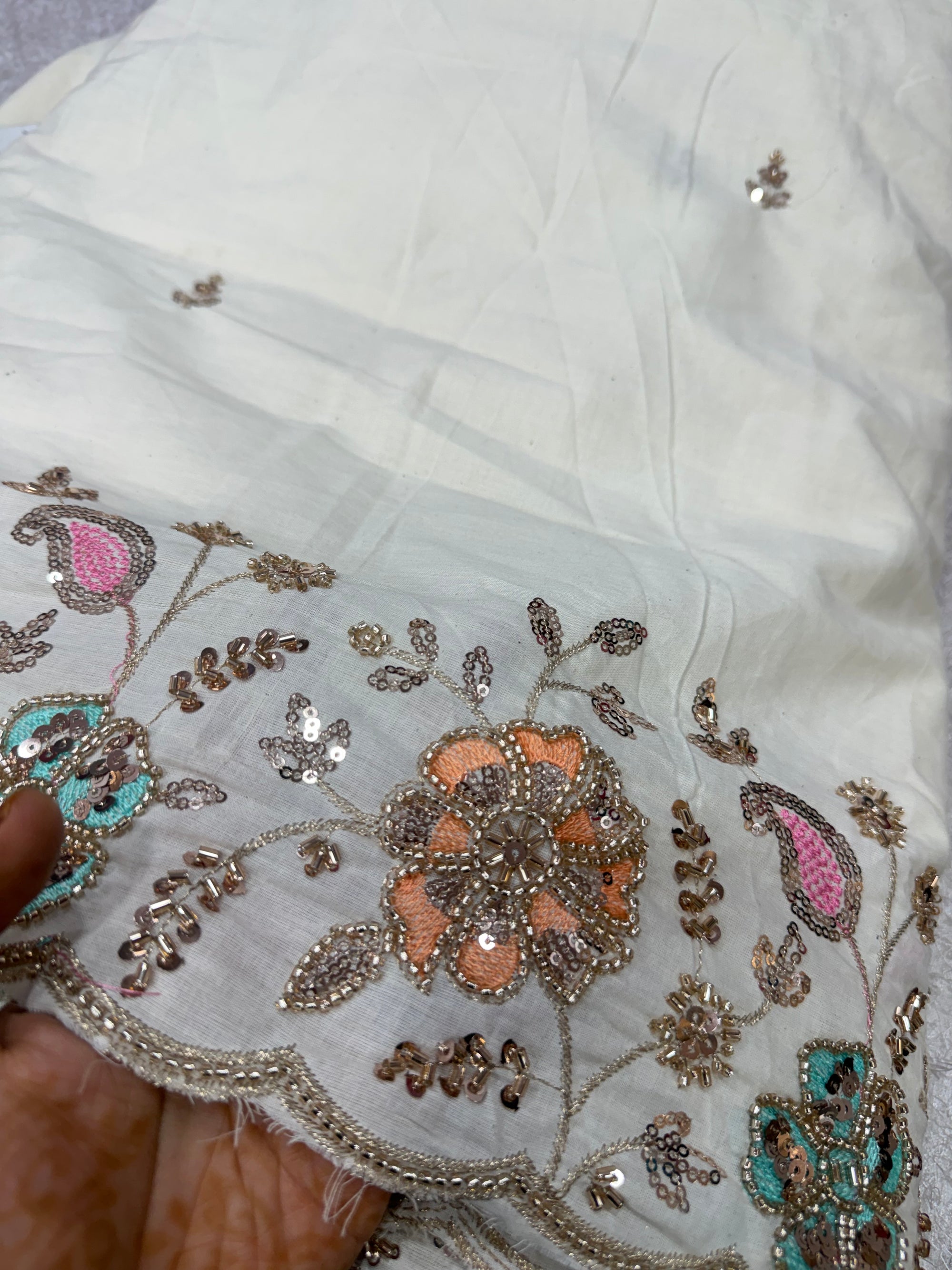 Pure Cotton embroidered fabric