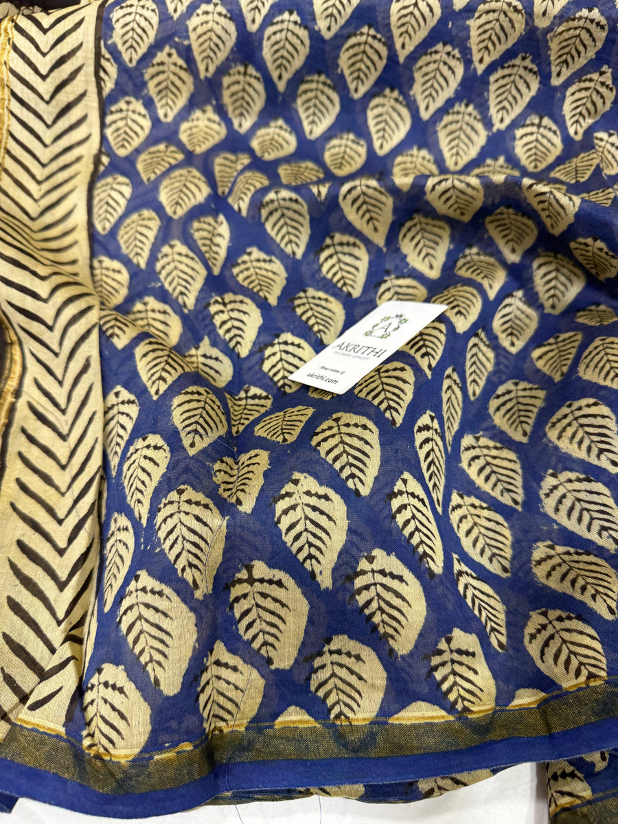 Hand Block printed Chanderi dupatta