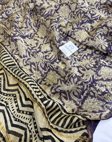 Hand Block printed Chanderi dupatta