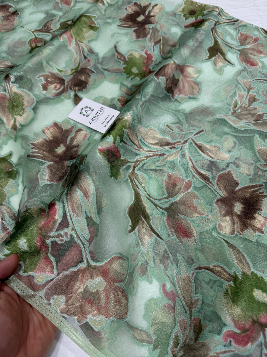 Brasso Digital floral Printed organza fabric