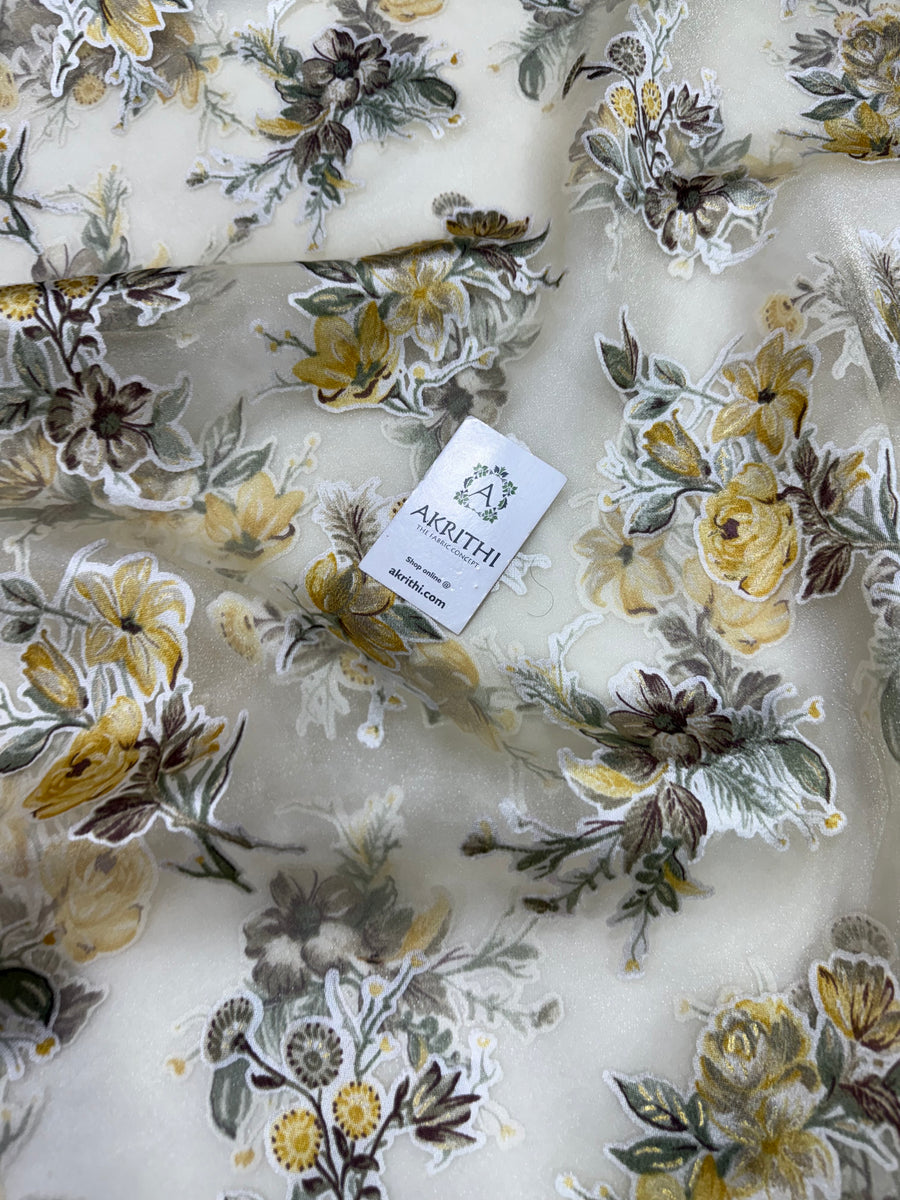 Brasso Digital floral Printed organza fabric