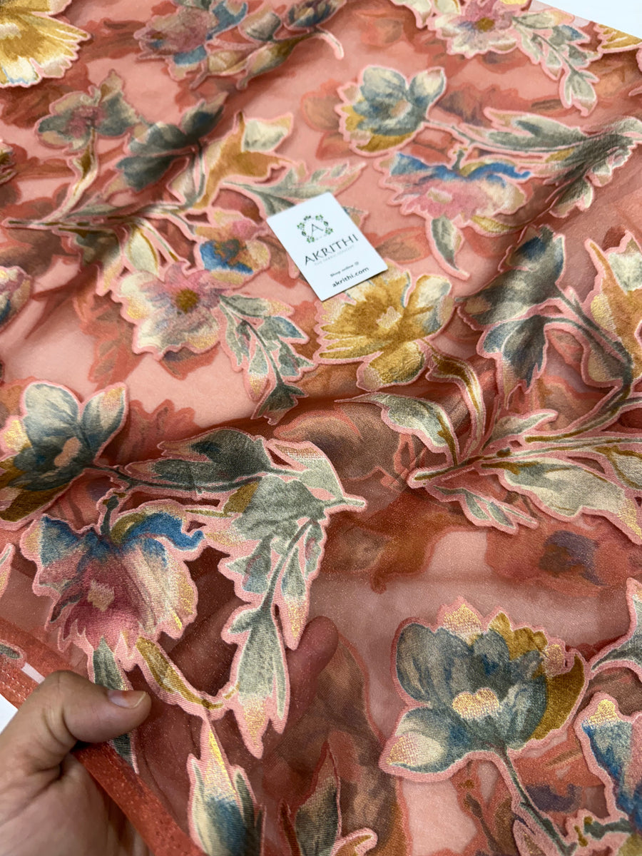 Brasso Digital floral Printed organza fabric