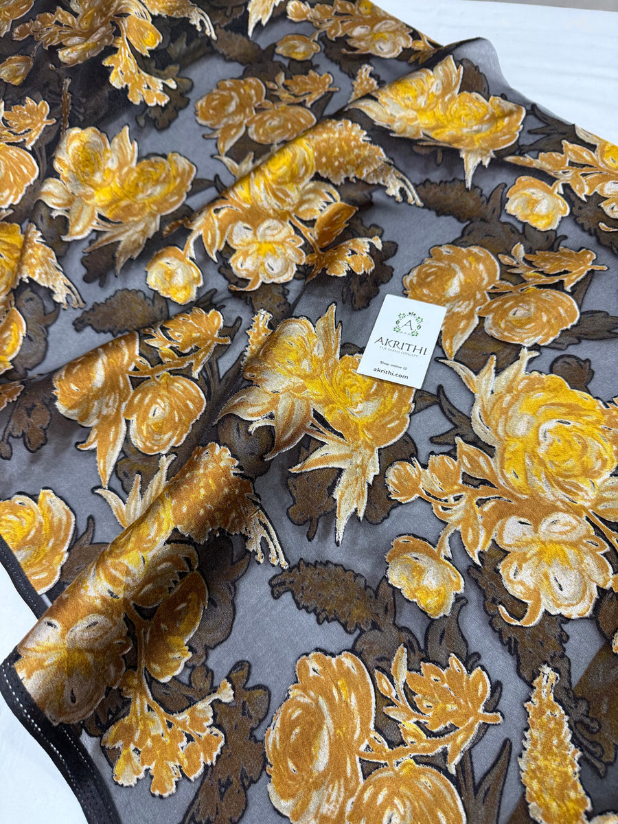 Brasso Digital floral Printed organza fabric