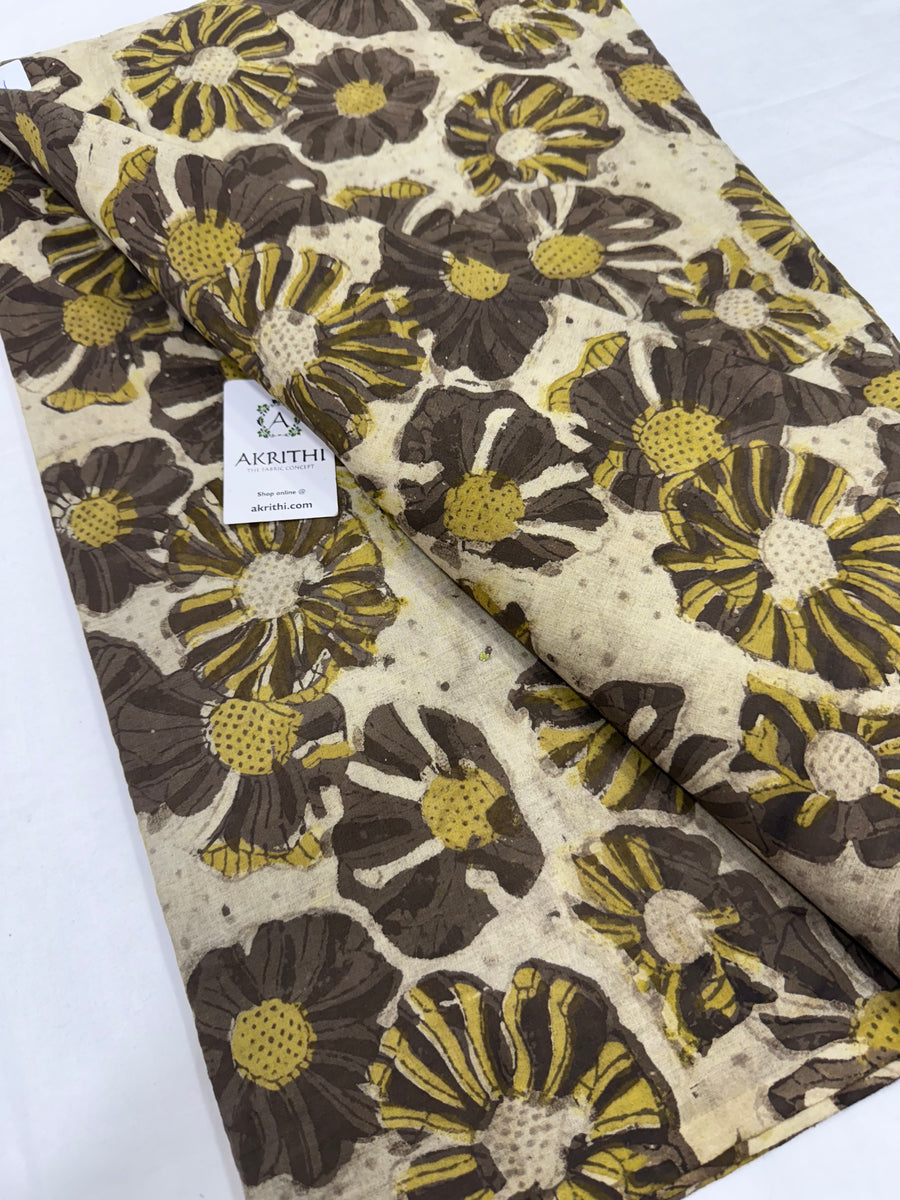 Hand block printed pure cotton fabric