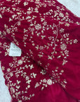 Embroidery on micro velvet fabric