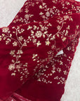 Embroidery on micro velvet fabric