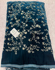 Embroidery on micro velvet fabric