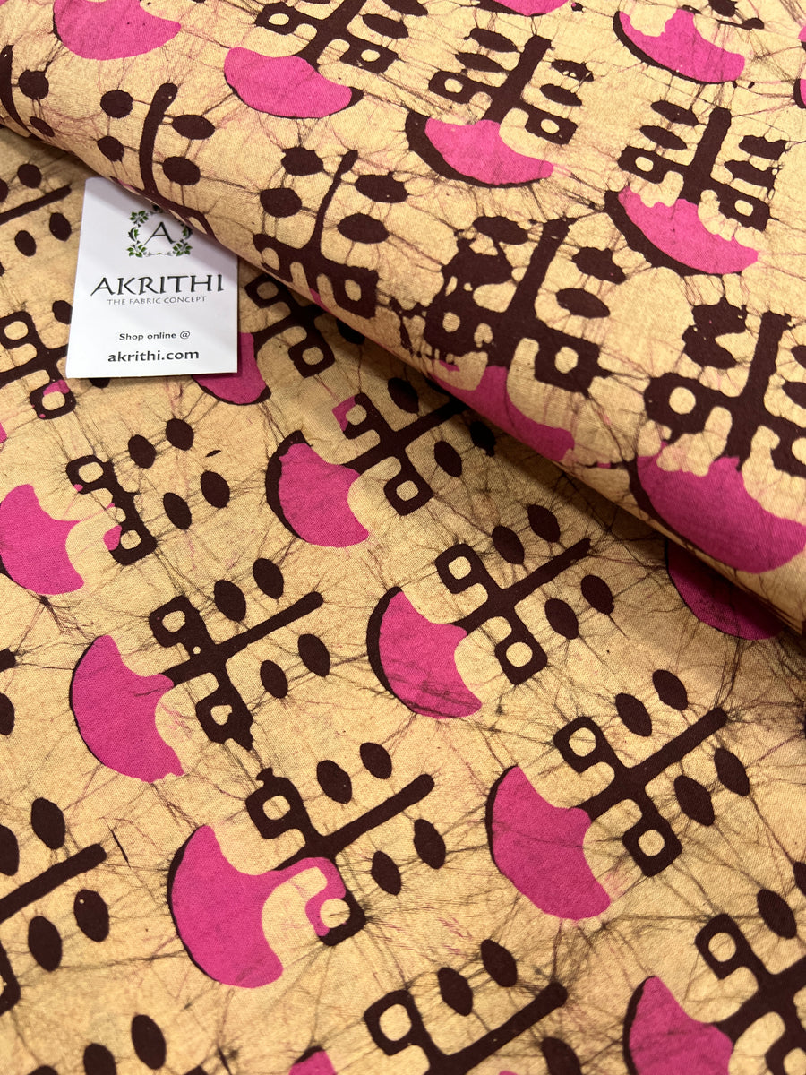 Batik printed pure cotton fabric