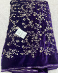 Embroidery on micro velvet fabric