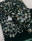 Embroidery on micro velvet fabric