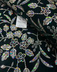 Embroidery on micro velvet fabric