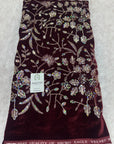 Embroidery on micro velvet fabric