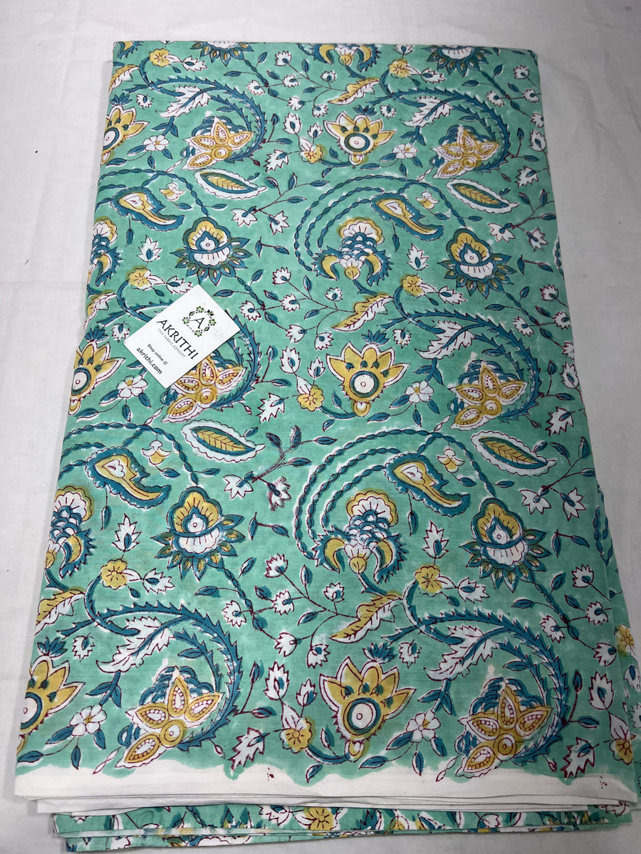 Hand block Printed pure cotton fabric