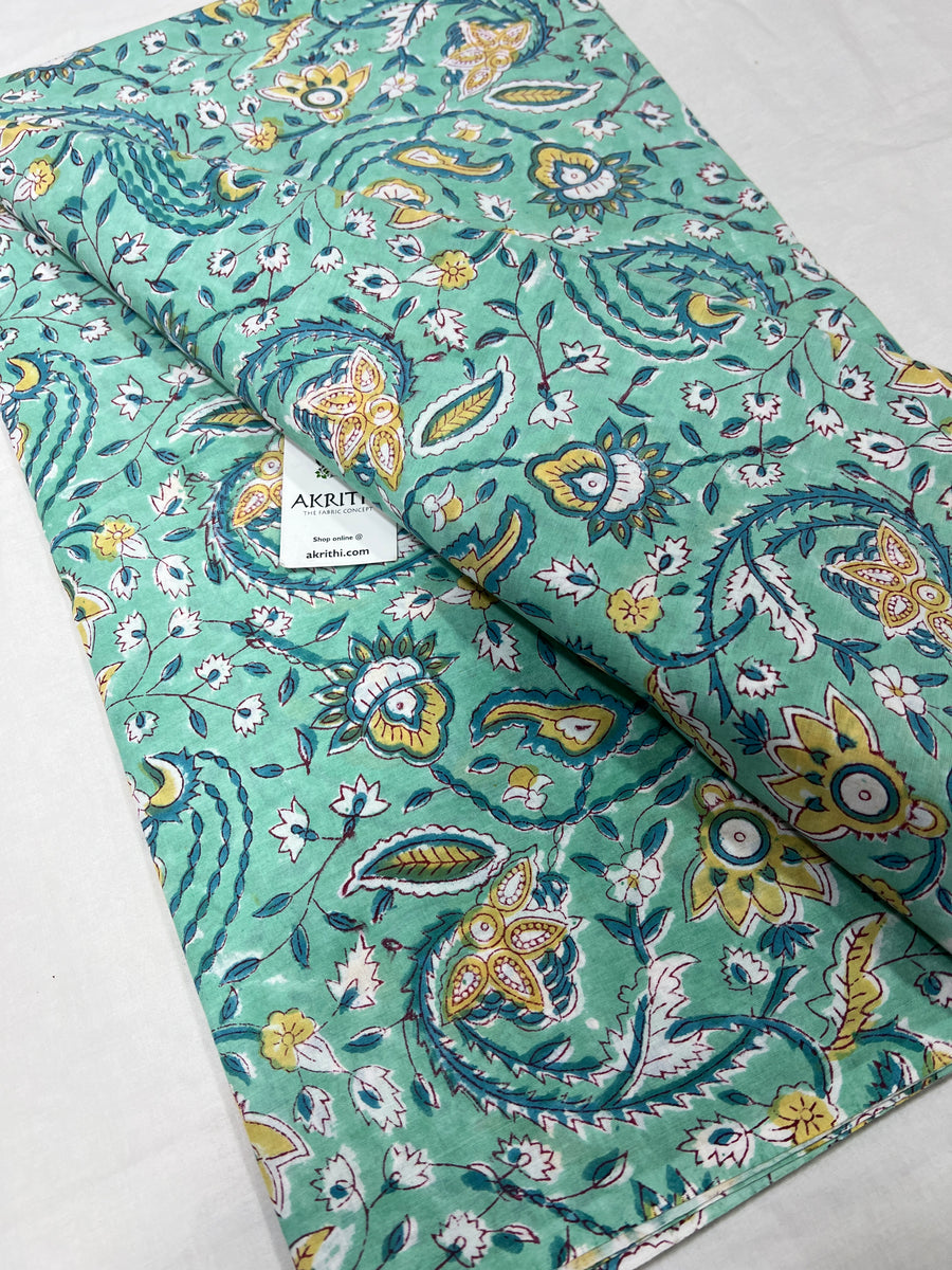 Hand block Printed pure cotton fabric