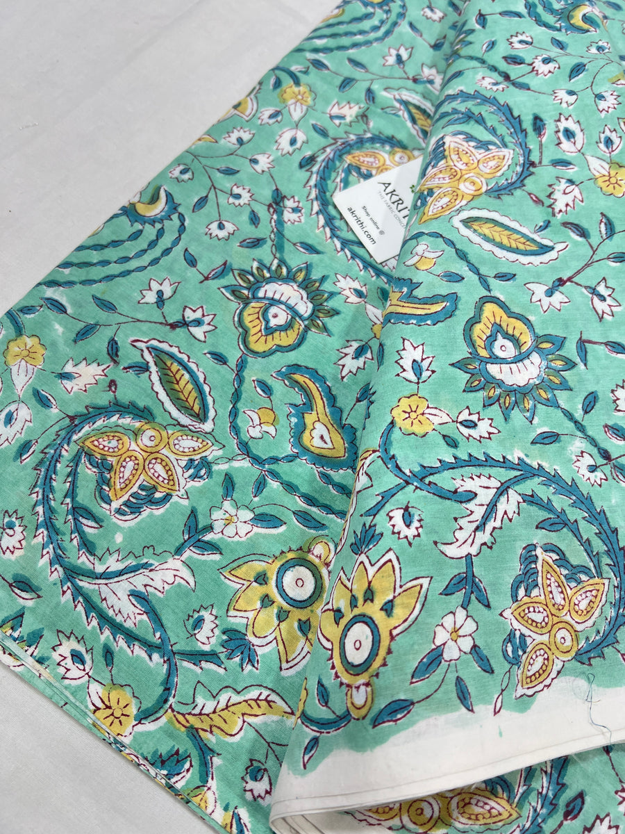 Hand block Printed pure cotton fabric