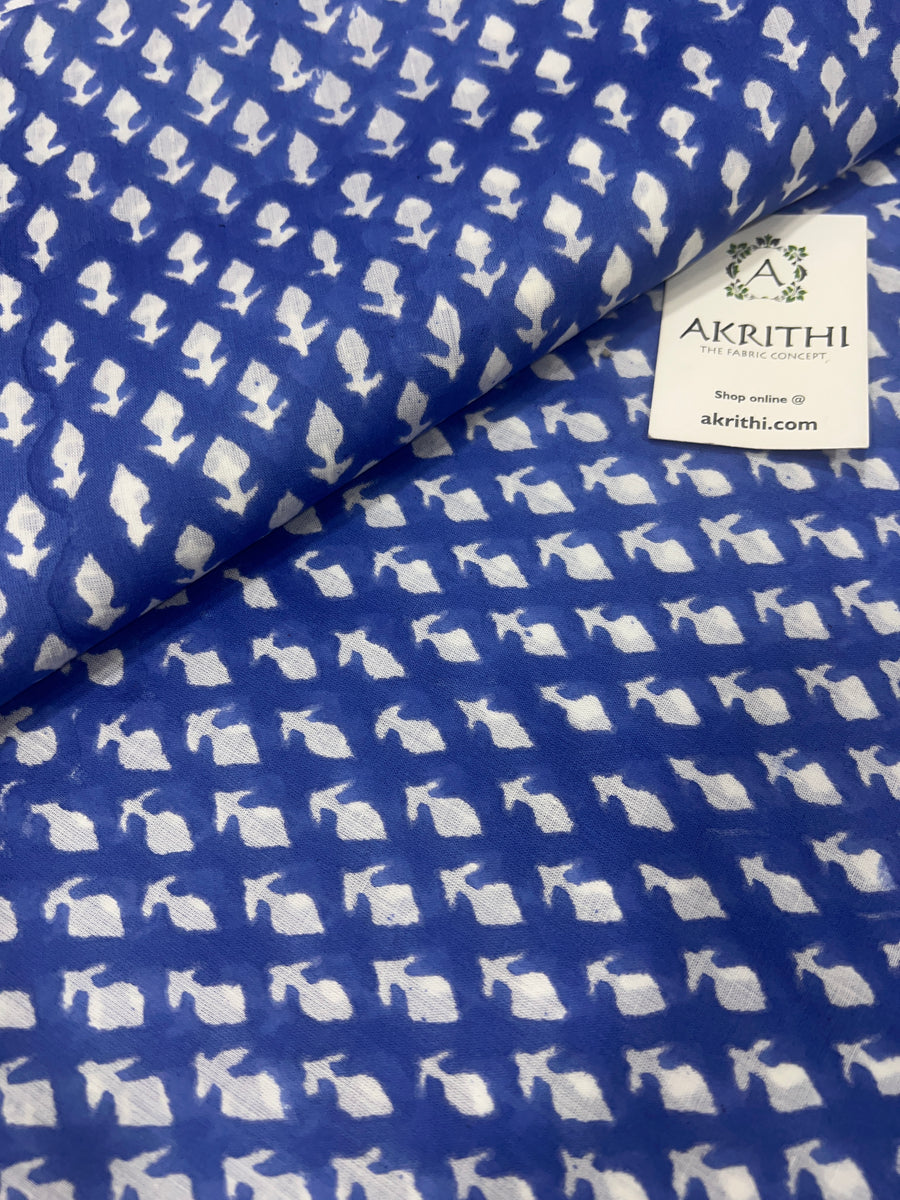 Hand block Printed pure cotton fabric