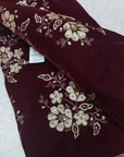 Embroidery on micro velvet fabric