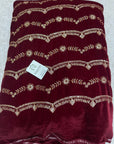 Embroidery on micro velvet fabric
