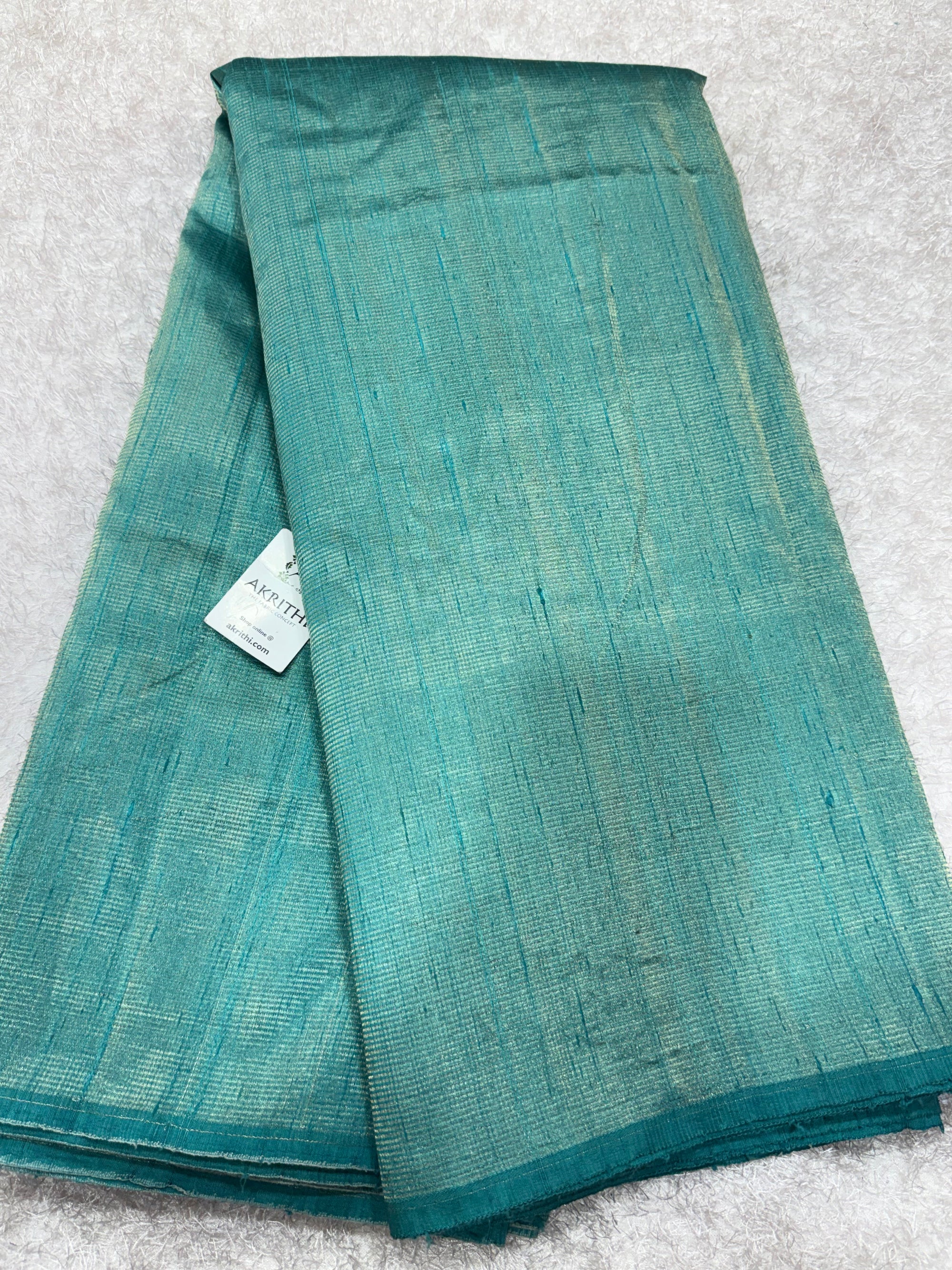Pure tissue dupion silk with zari stripe
