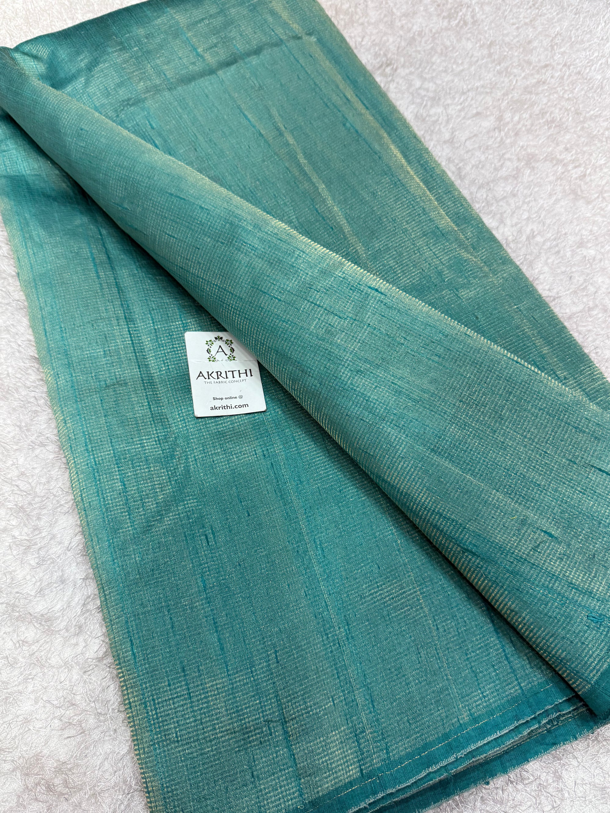 Pure tissue dupion silk with zari stripe