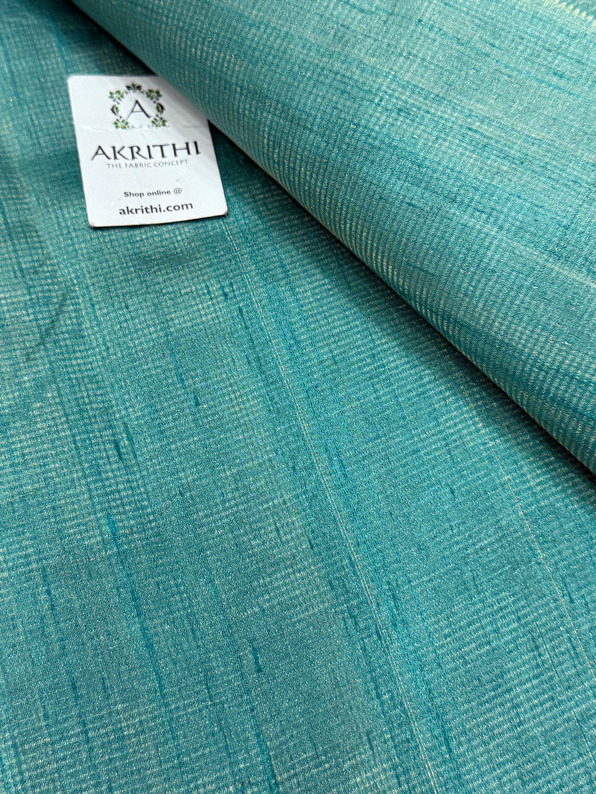 Pure tissue dupion silk with zari stripe