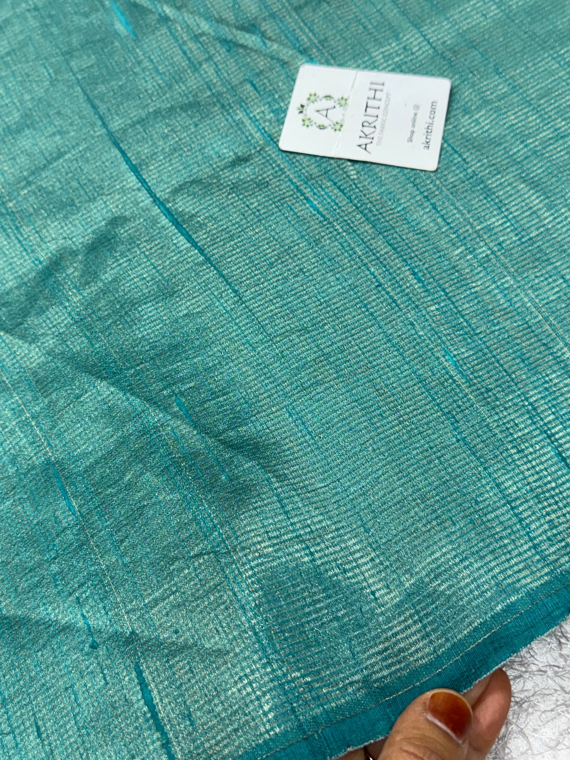Pure tissue dupion silk with zari stripe