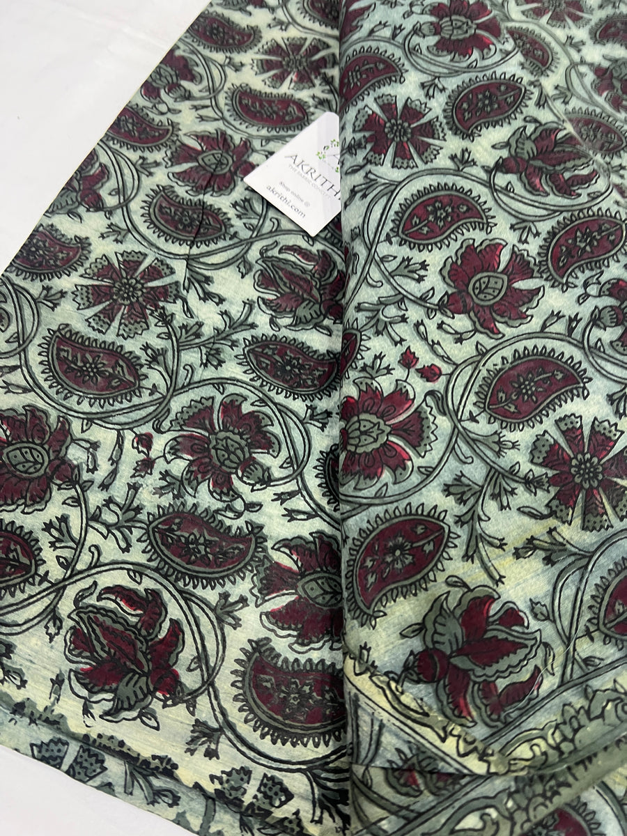 Hand block printed pure cotton fabric