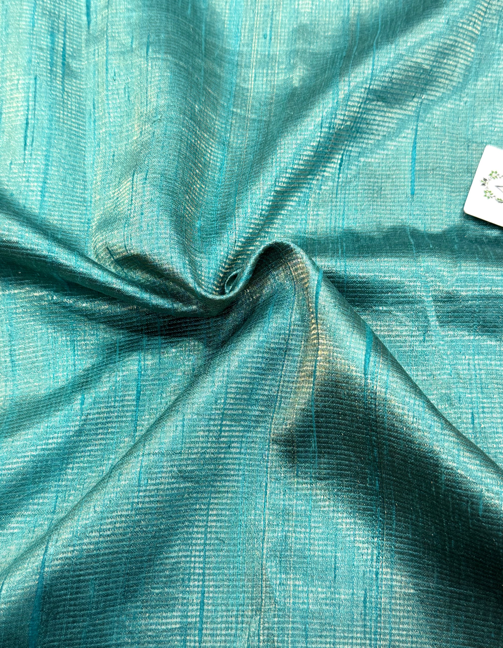 Pure tissue dupion silk with zari stripe
