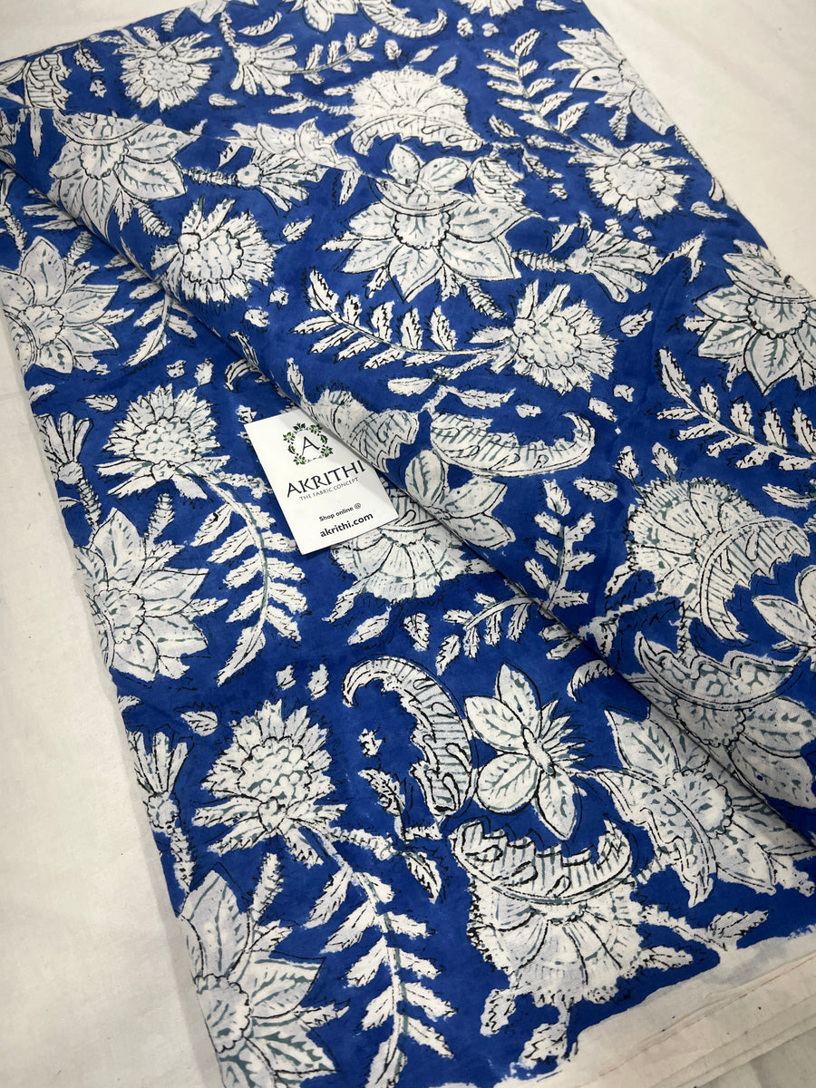 Hand block Printed pure cotton fabric