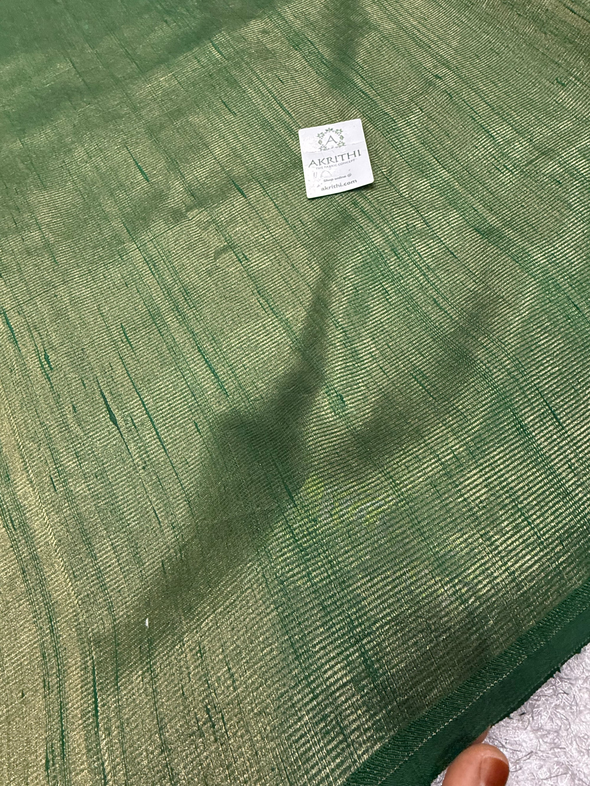 Pure tissue dupion silk with zari stripe