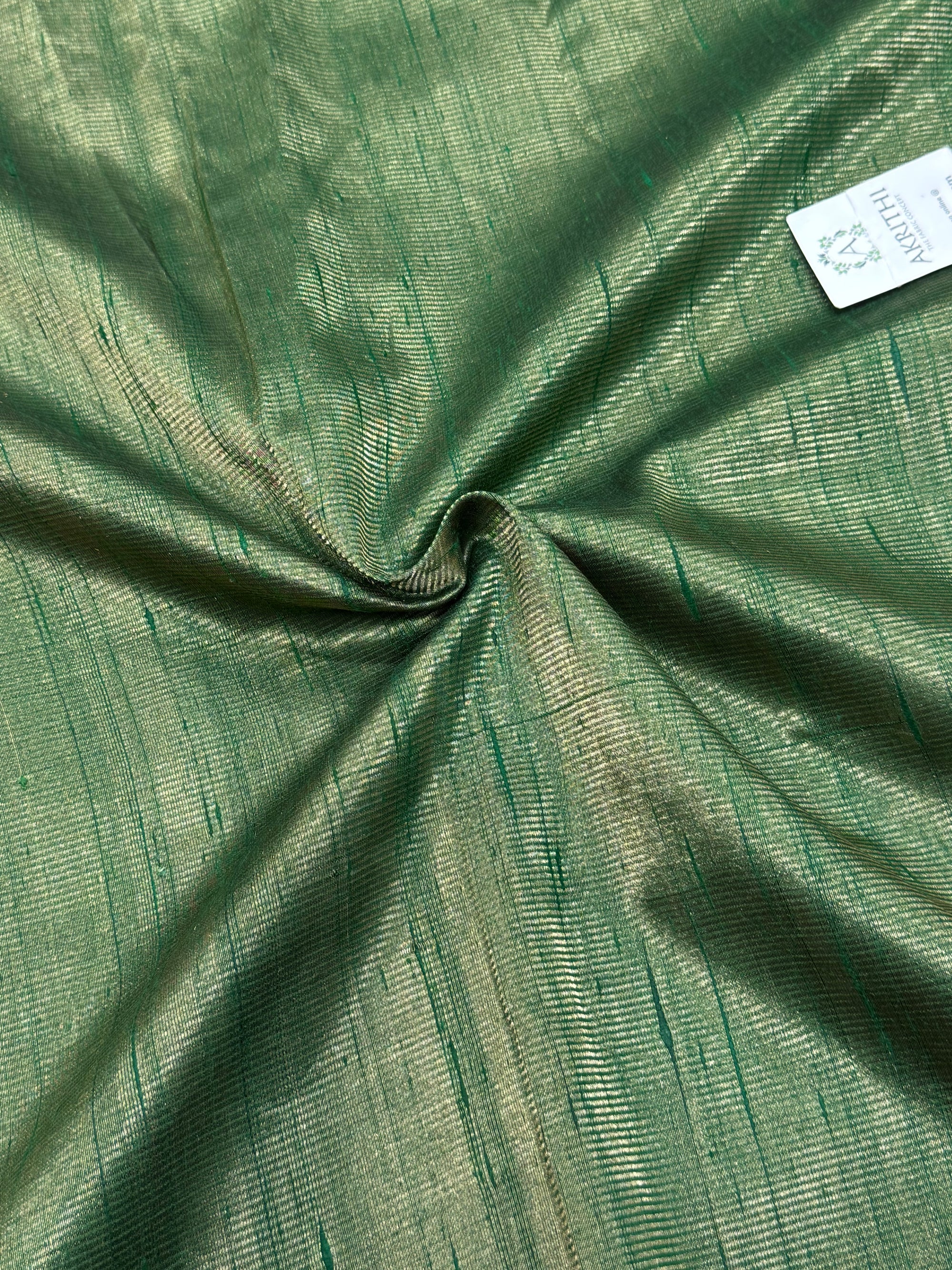 Pure tissue dupion silk with zari stripe