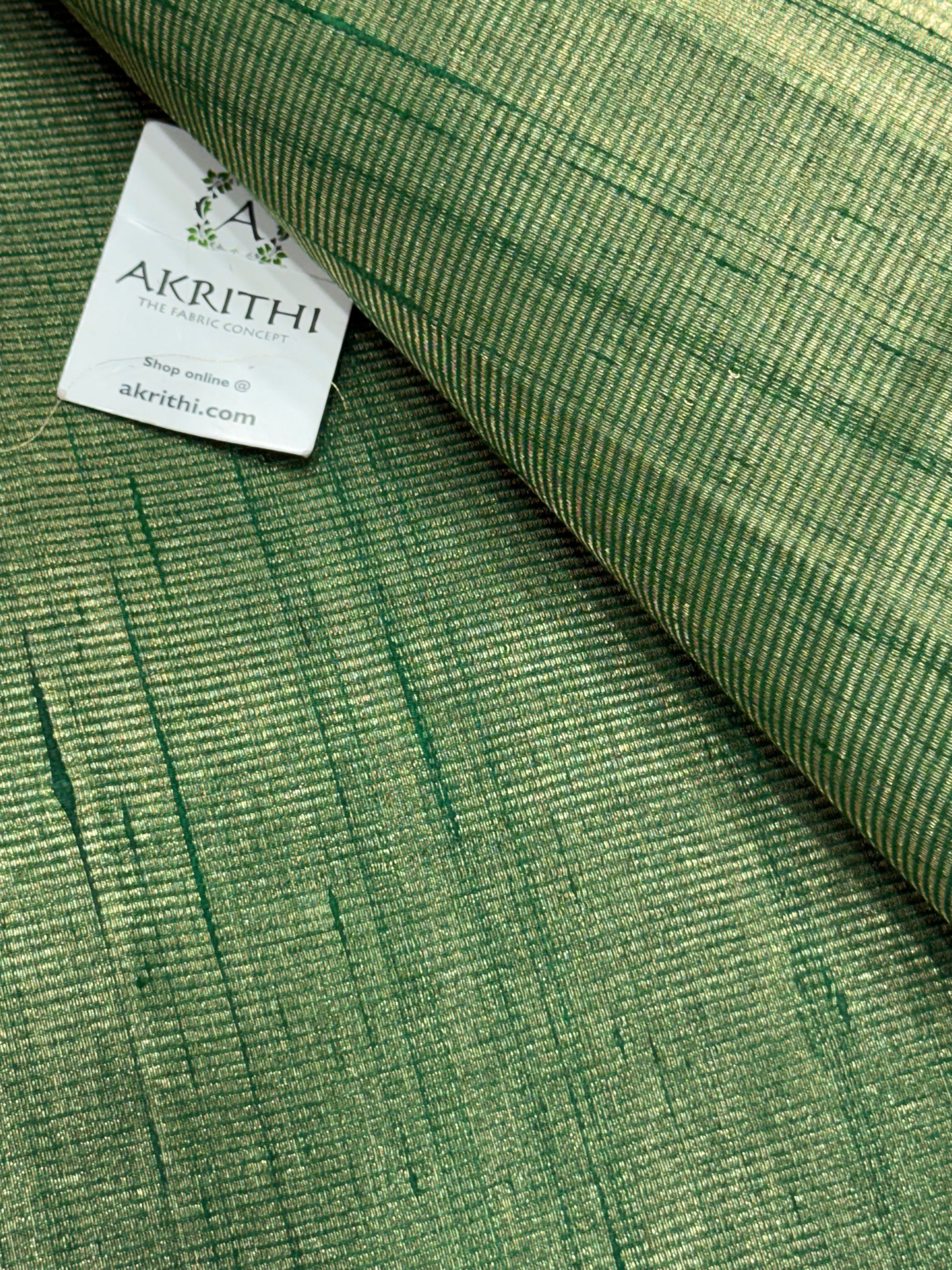 Pure tissue dupion silk with zari stripe