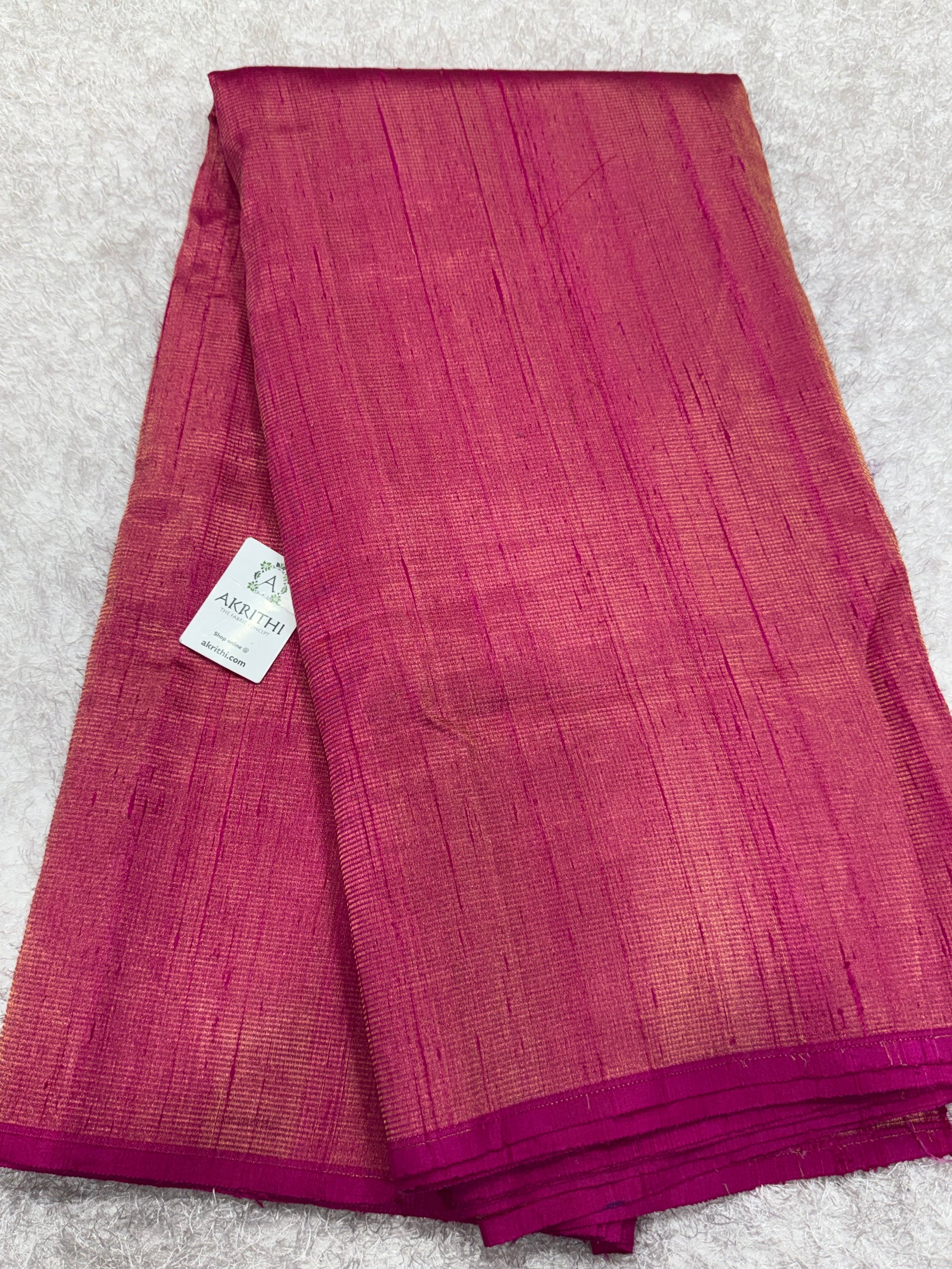Pure tissue dupion silk with zari stripe