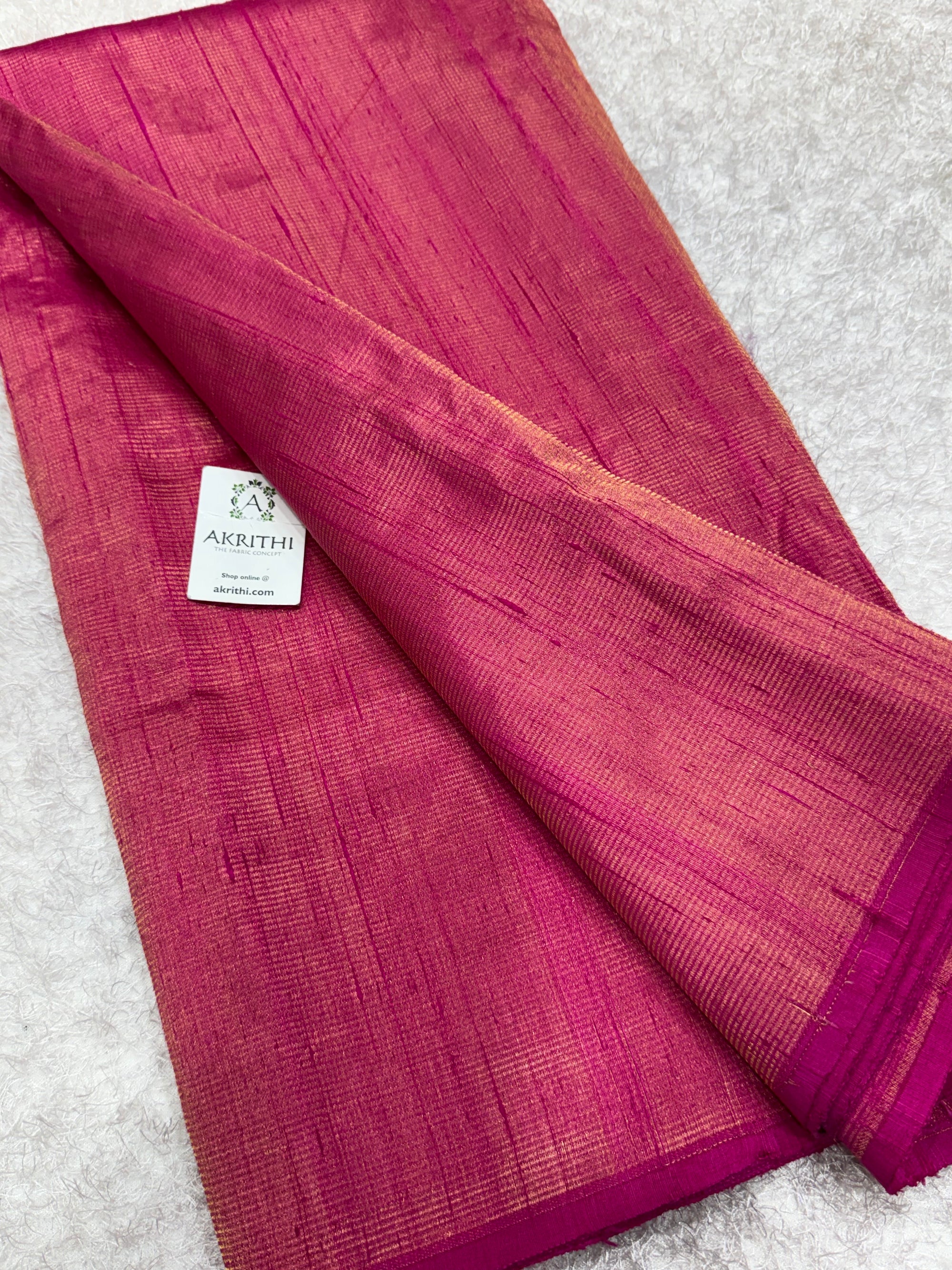 Pure tissue dupion silk with zari stripe