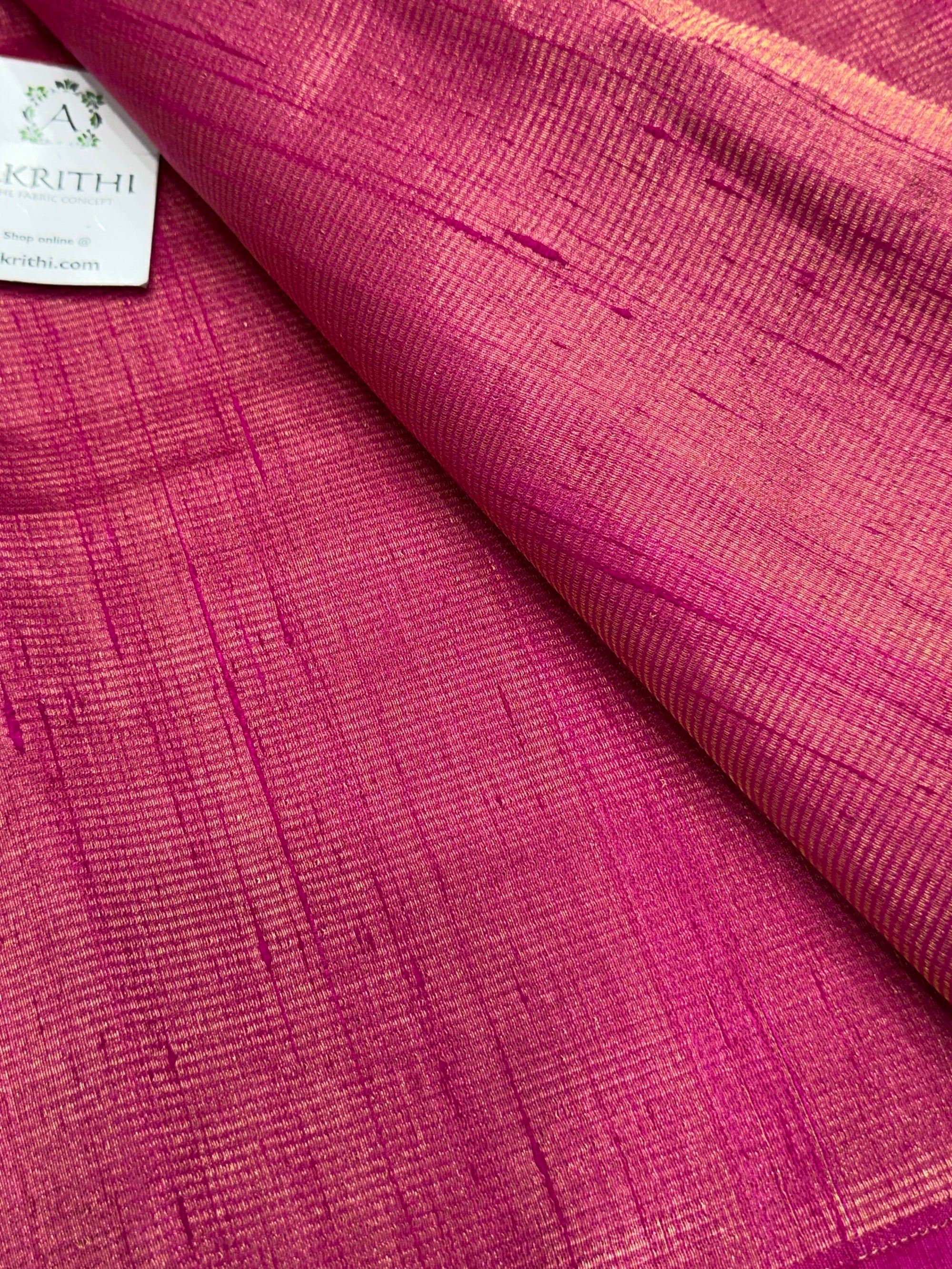 Pure tissue dupion silk with zari stripe