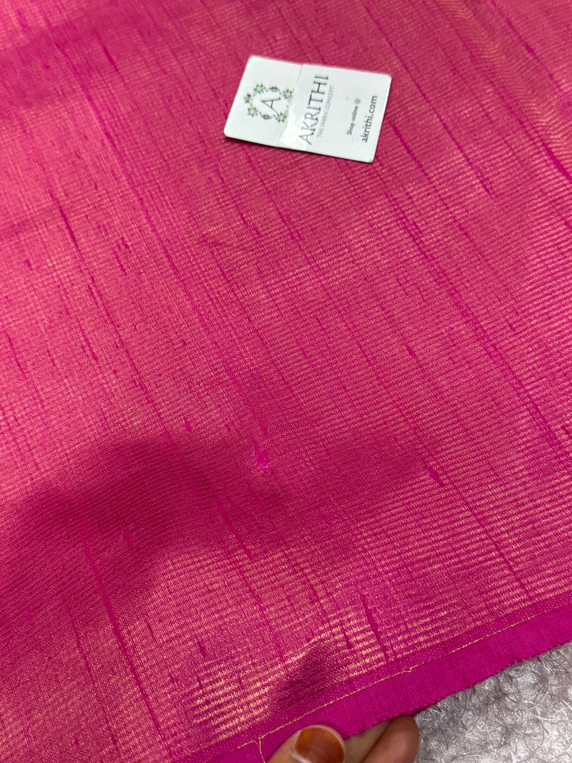Pure tissue dupion silk with zari stripe