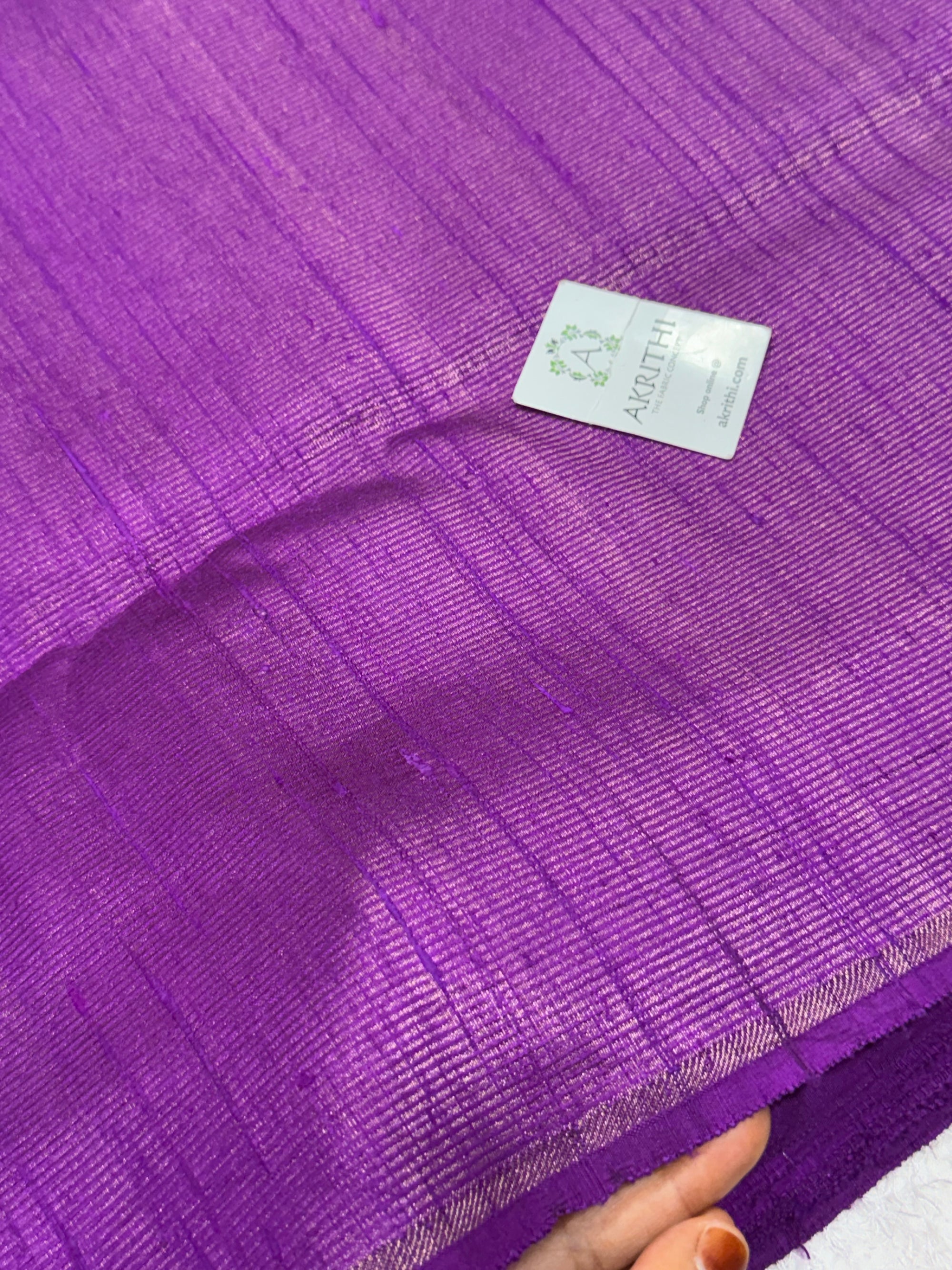 Pure tissue dupion silk with zari stripe