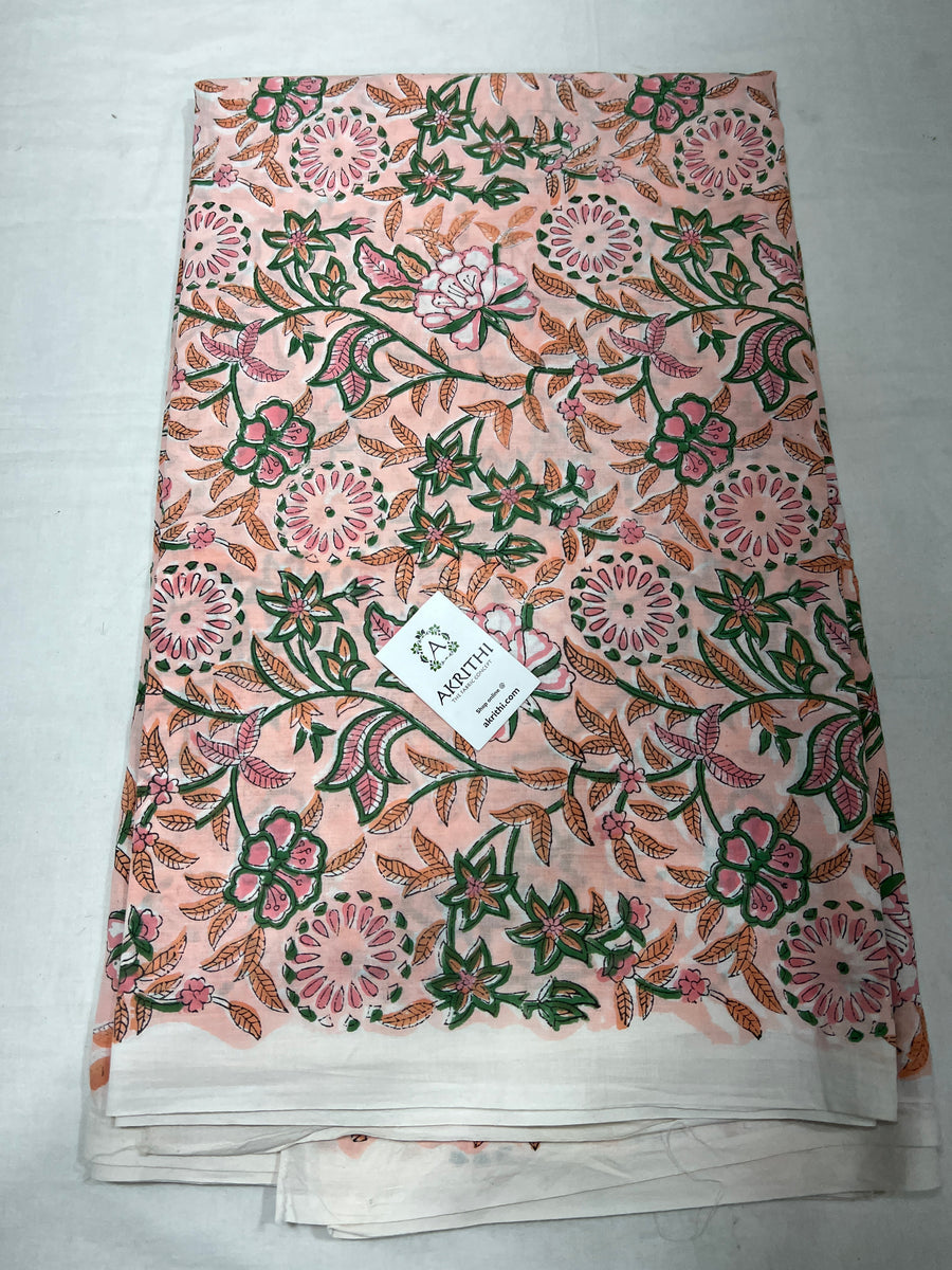 Hand block Printed pure cotton fabric