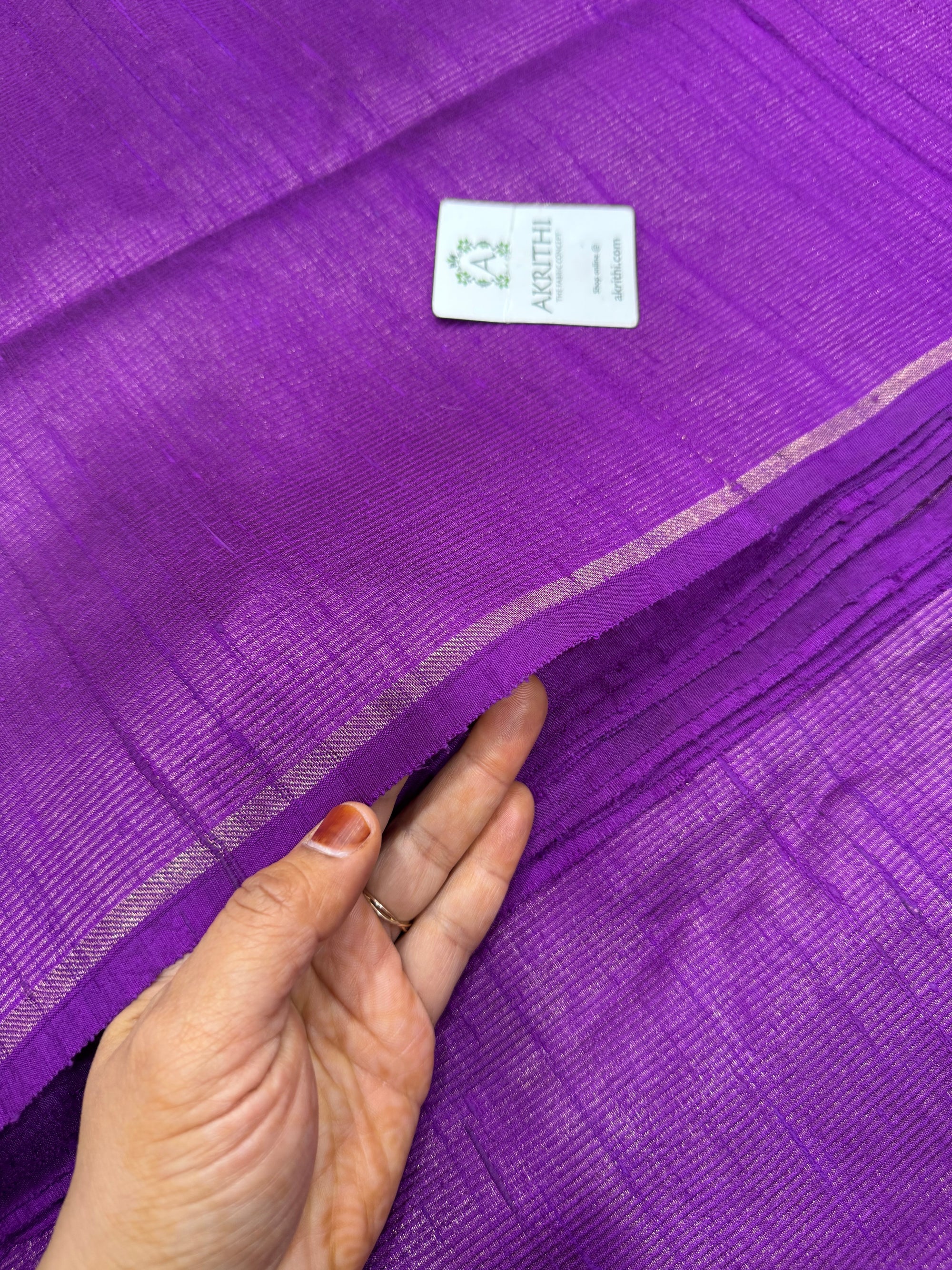 Pure tissue dupion silk with zari stripe