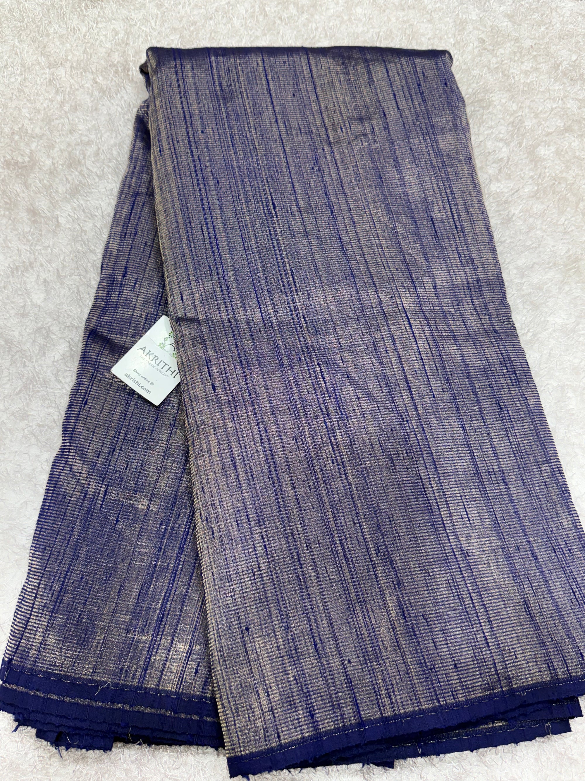 Pure tissue dupion silk with zari stripe
