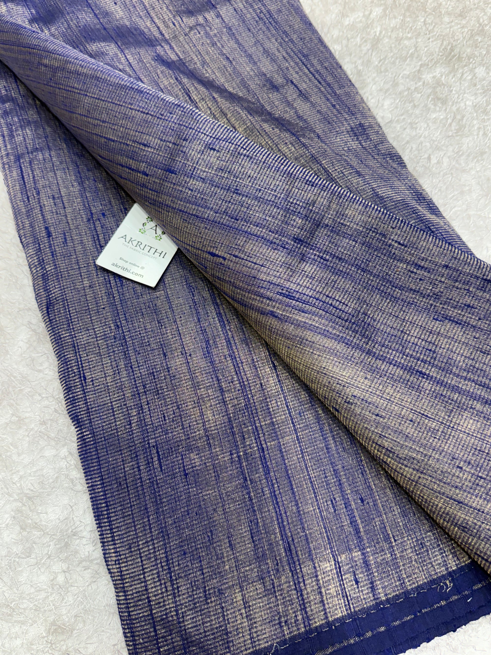 Pure tissue dupion silk with zari stripe
