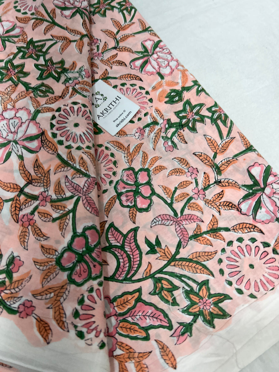 Hand block Printed pure cotton fabric