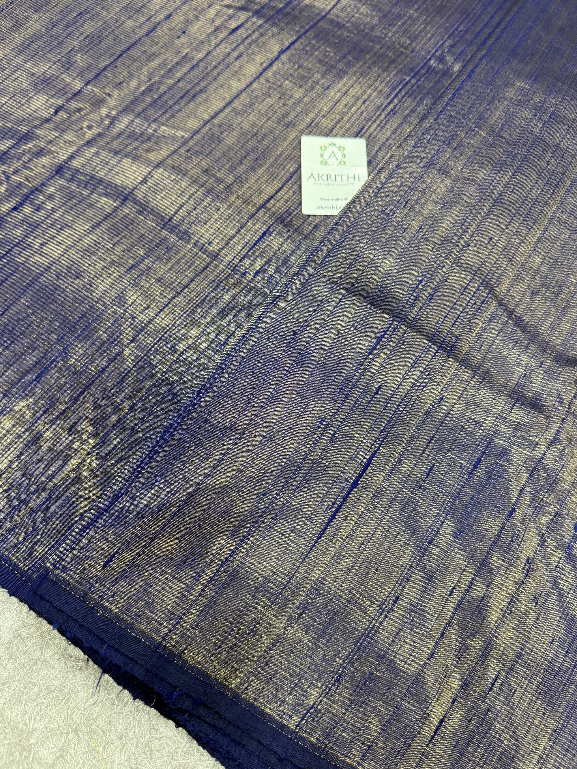Pure tissue dupion silk with zari stripe