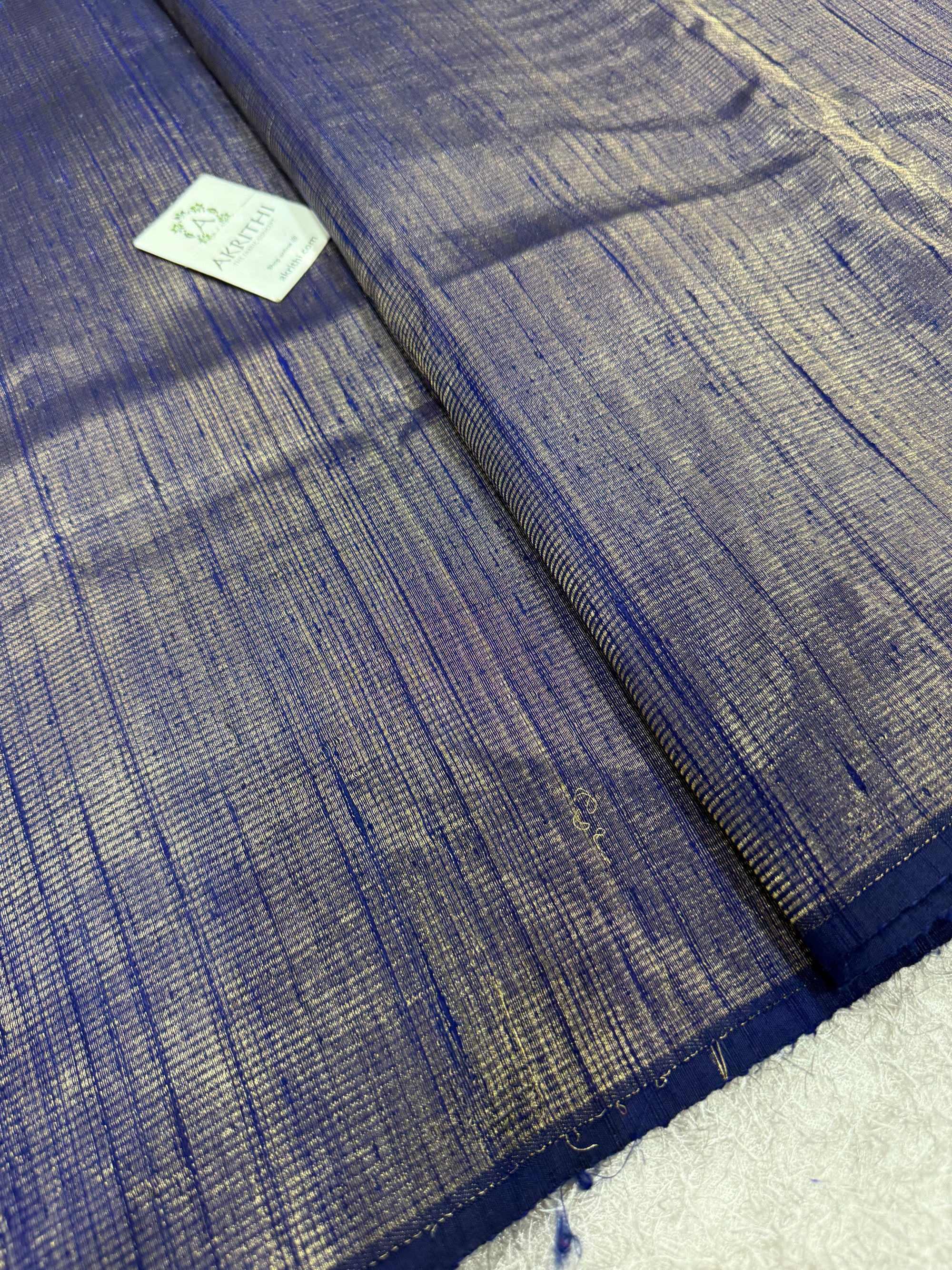 Pure tissue dupion silk with zari stripe