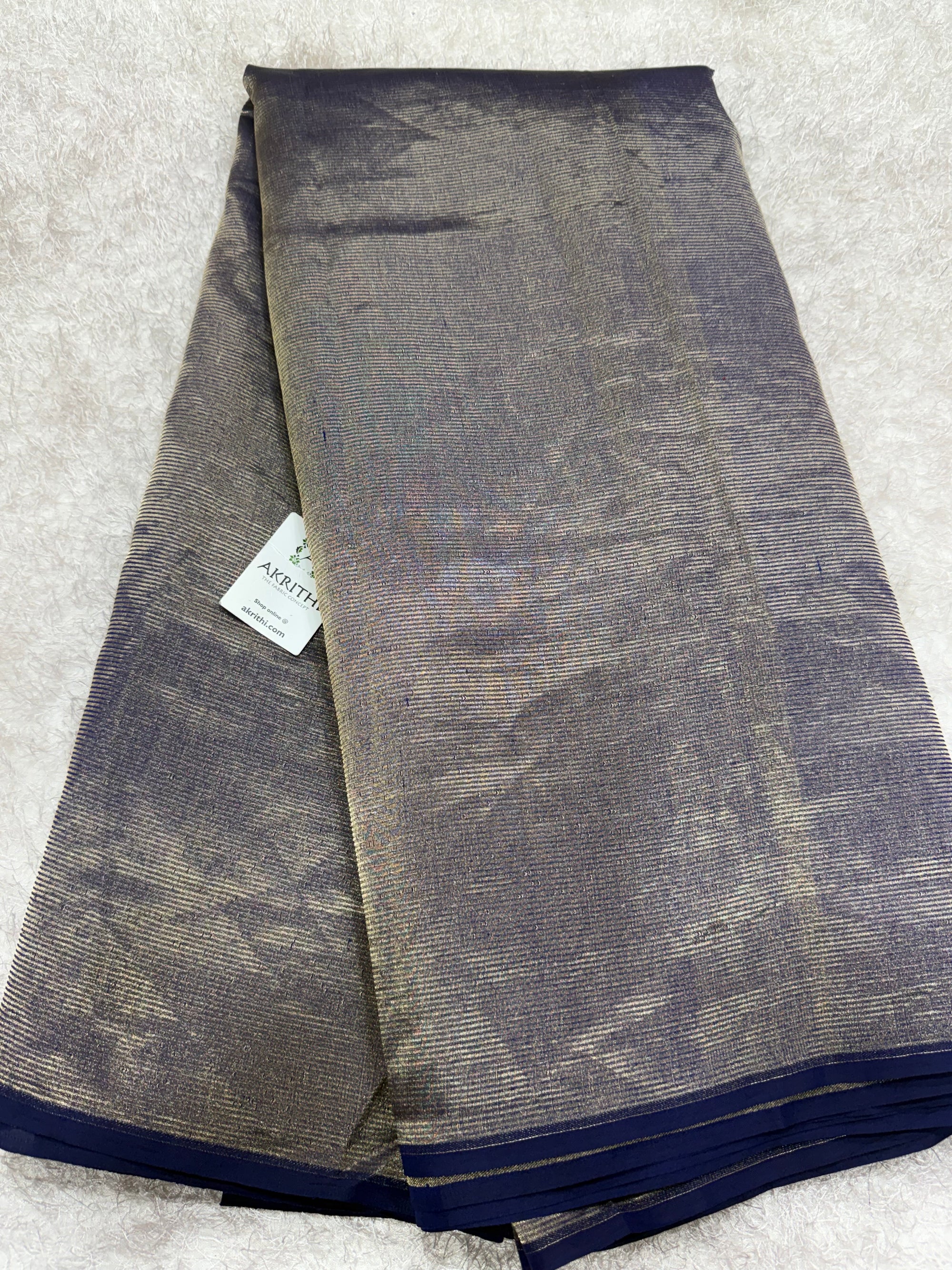 Pure tissue katan silk with zari stripe