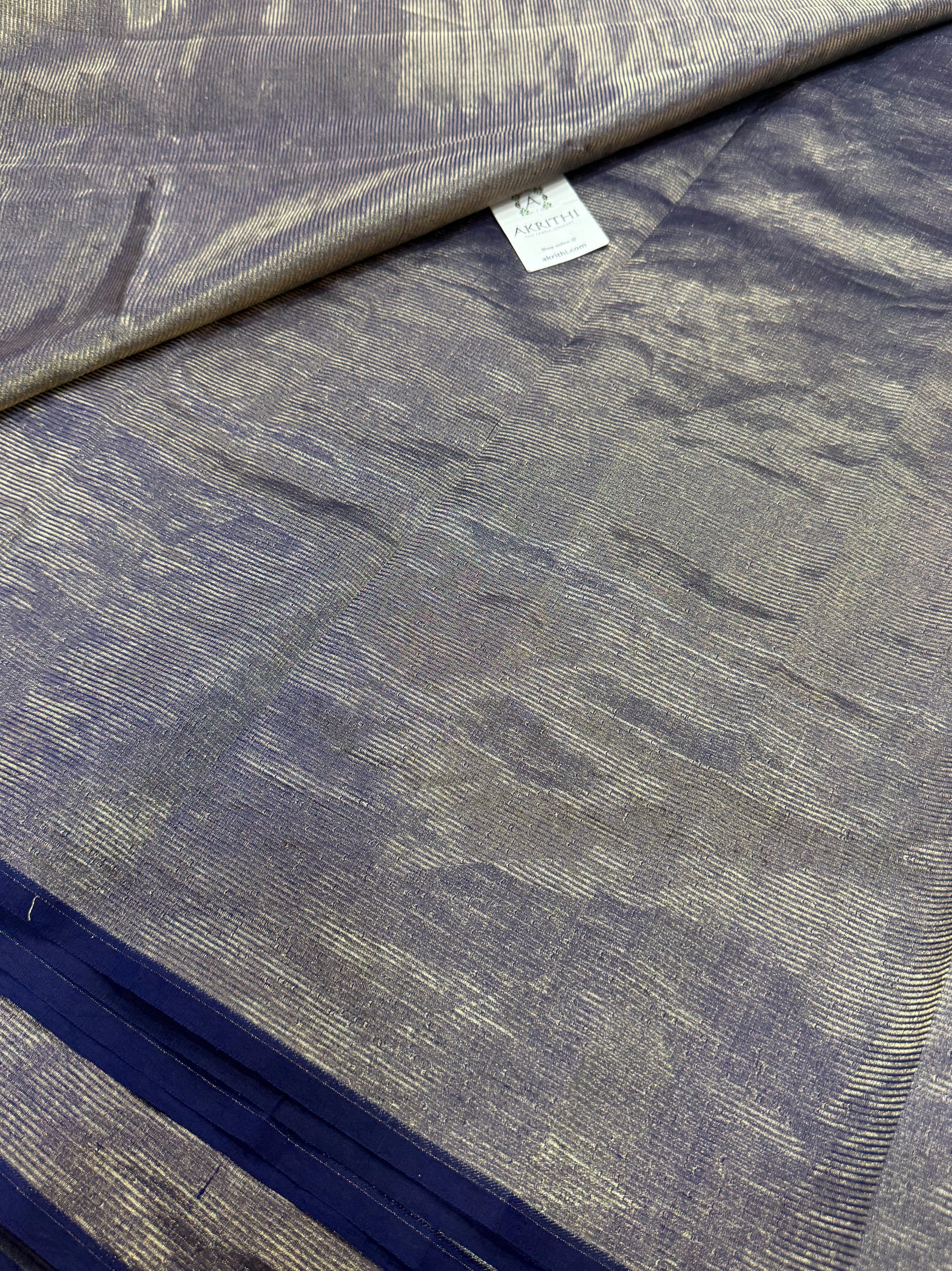 Pure tissue katan silk with zari stripe